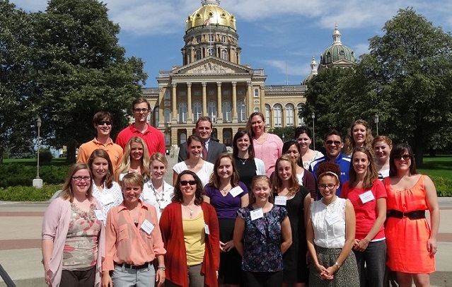 Group photo of Iowa LEND trainees at the State Capitol