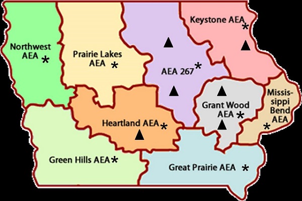 Iowa AEA Behavior Teams map