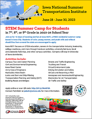 Iowa NSTI 2023 summer camp flyer
